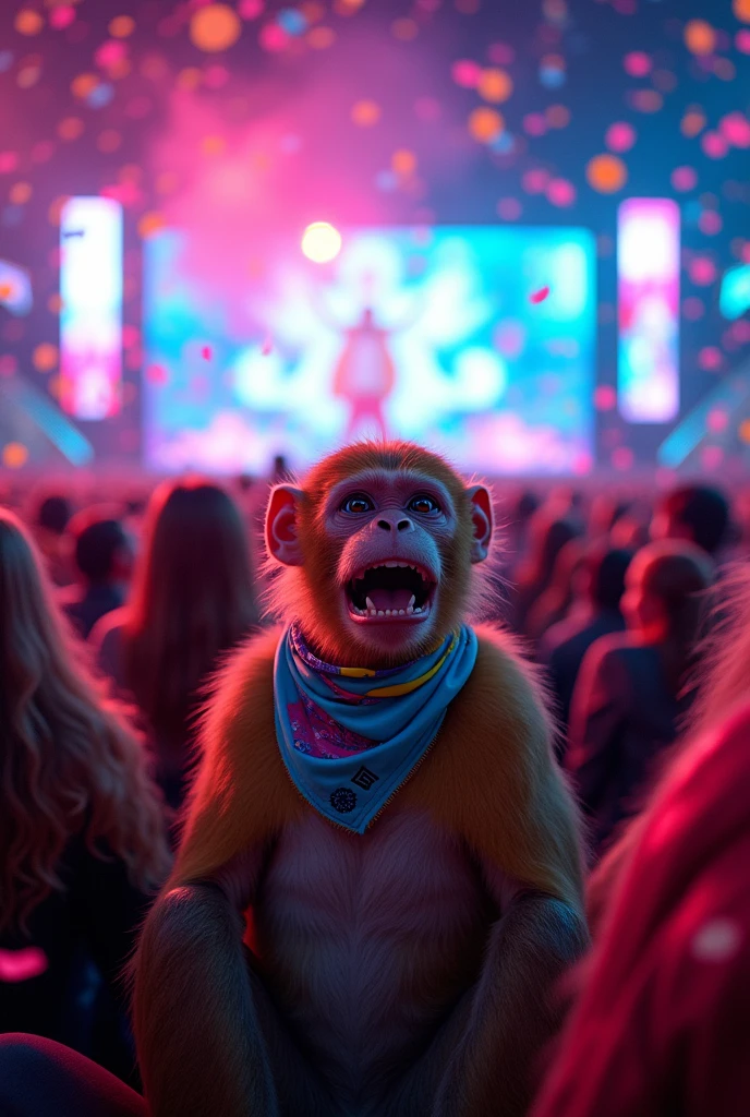 Japanese5The audience at a colorful idol concert is a huge group of monkeys performing Otagei.