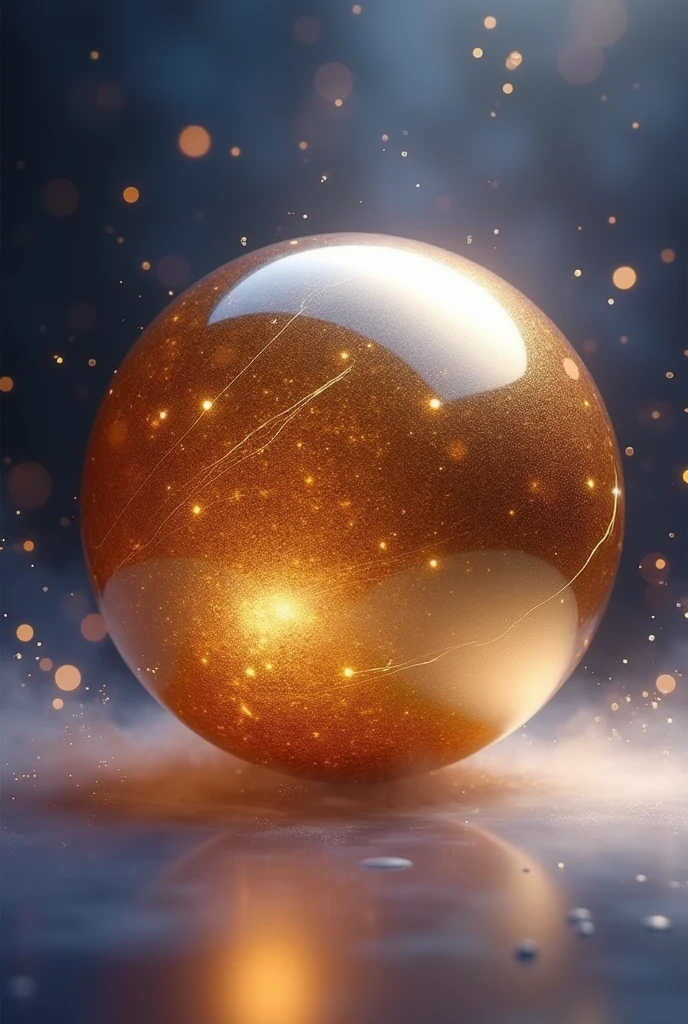 Gold metal sphere marble