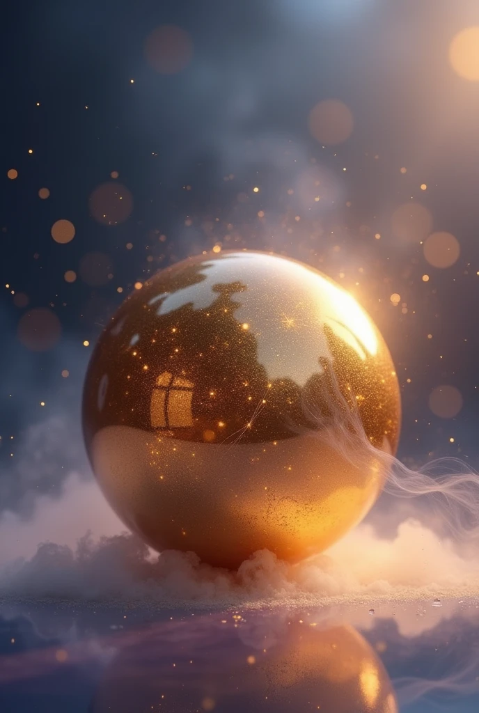 Gold metal sphere marble