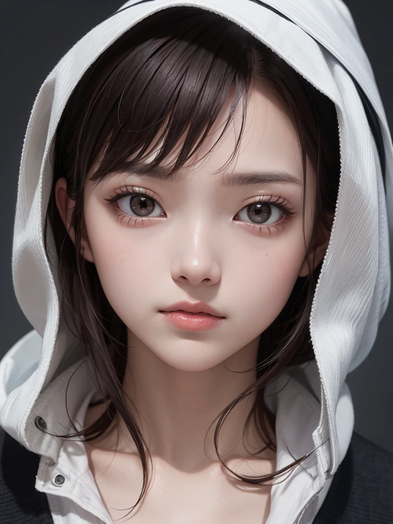 最high quality, high quality, masterpiece, High resolution, Ultra-detailed, one person&#39;s, cute, Eastern European woman, White panties、Angle from behind、Black Hair, Navy blue short skirt、Showing nipples, White dress shirt, Black Over-Knee High Socks, Very intricate details、4K