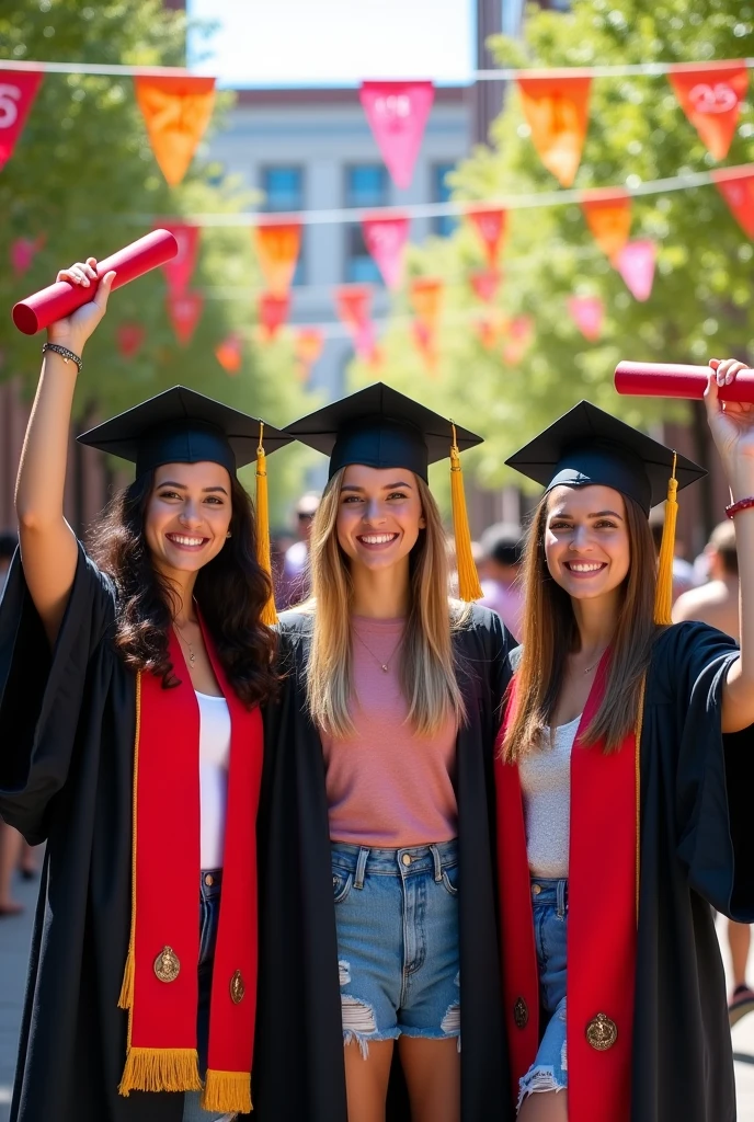 3 friends graduating