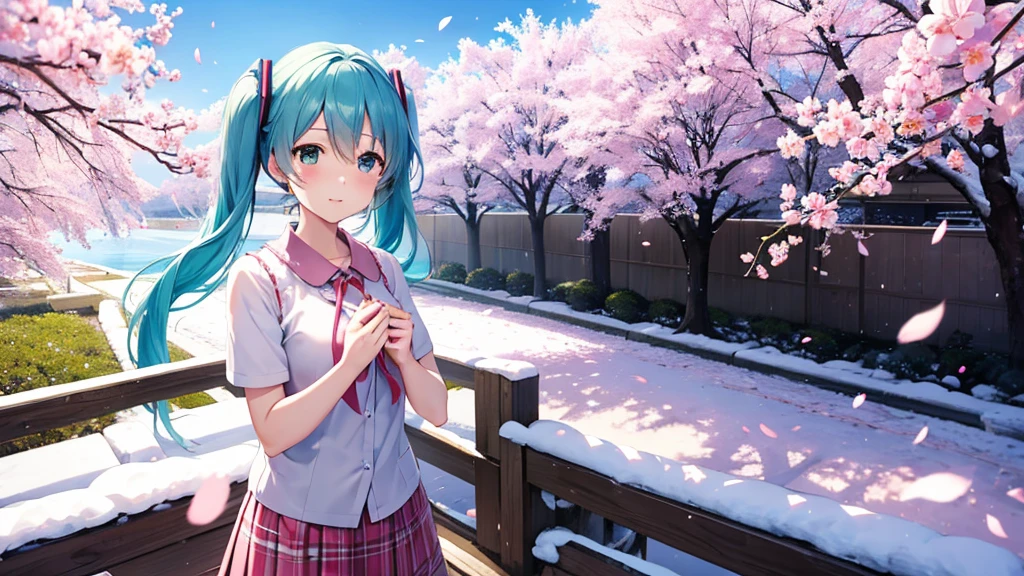 Sakura in spring、Summer blue々Tree々、Autumn leaves、Winter Snow、Hatsune Miku