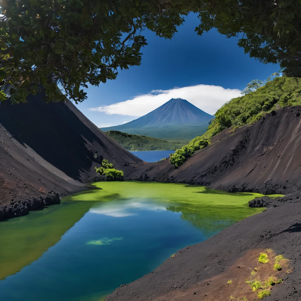 The lake near the volcano