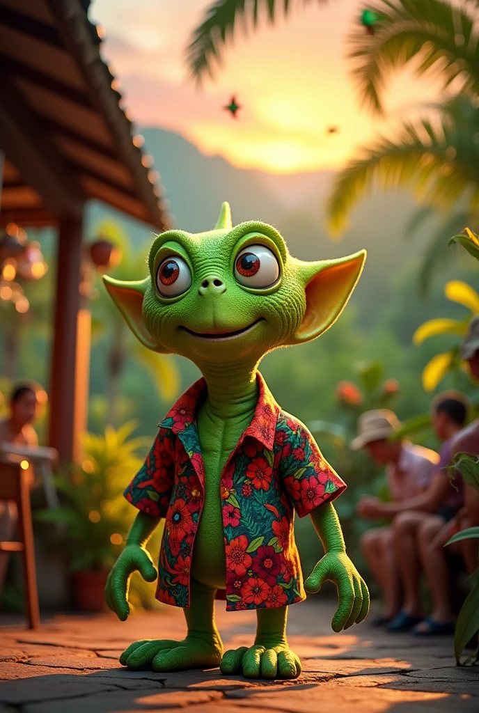 An alien telling jokes in Costa Rica