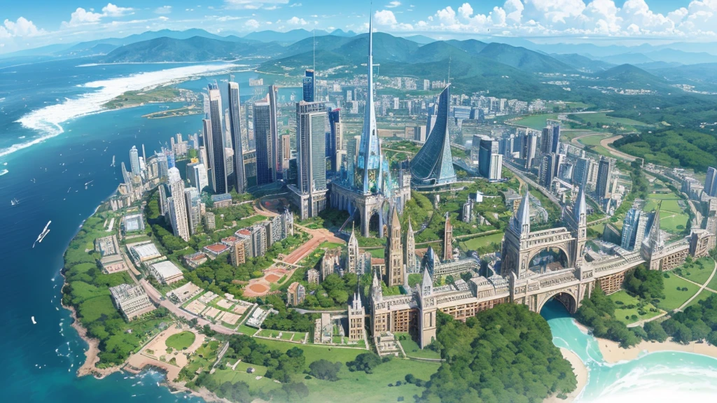 Sky City、Laputa、Floating Island、technology、Crystal crystal、