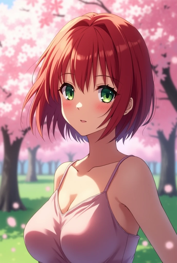 Adult redhead with short hair, green eyes, with , naked,
aniyle