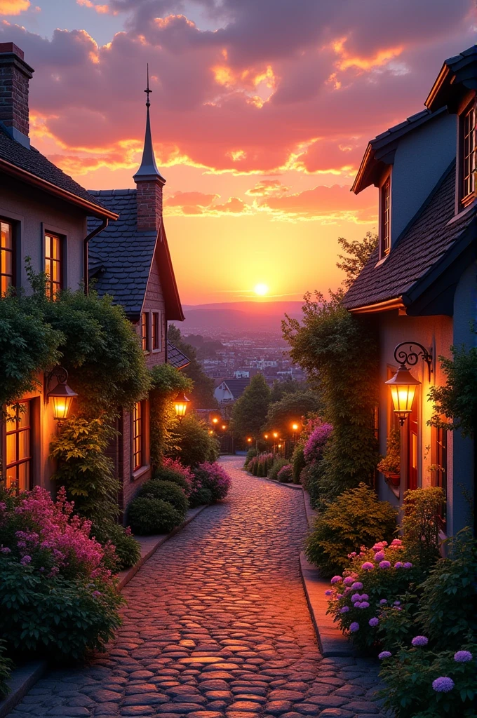 Sunset、Town、wallpaper