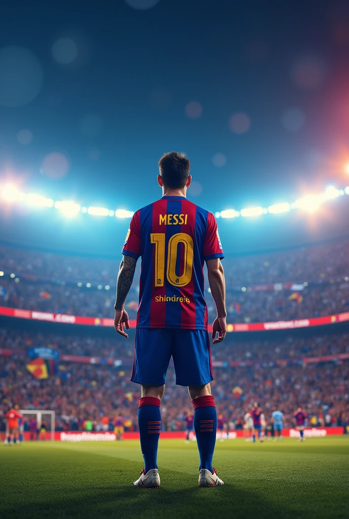 Messi wearing jersey name David 10

