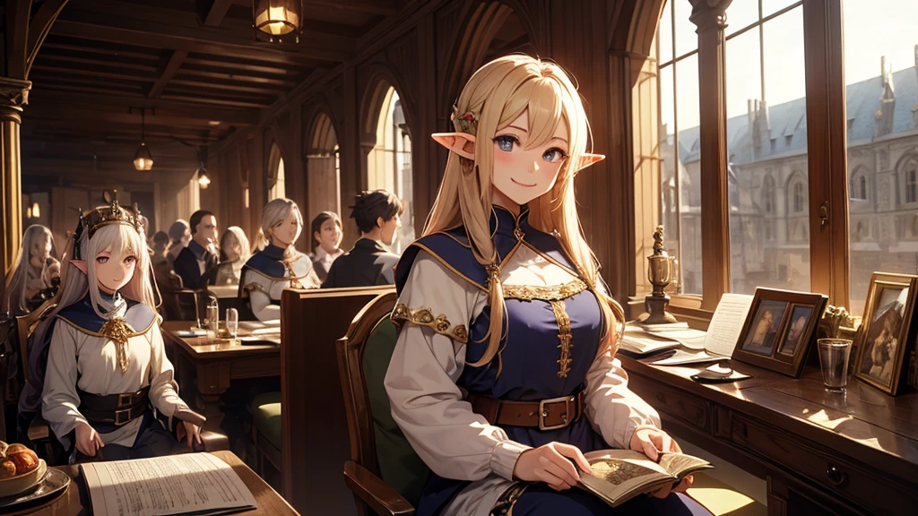 Elf、Medieval Europe、anime、guild、Bard、busy、Fantasy、smile、Royalty
