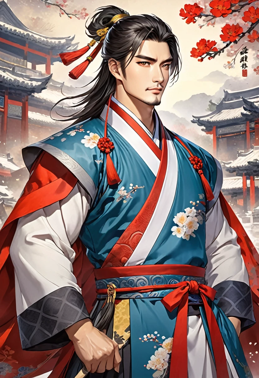 Three Kingdoms Zhou Yu, very handsome, nice guy, shave, Clothing made entirely of fabric, 