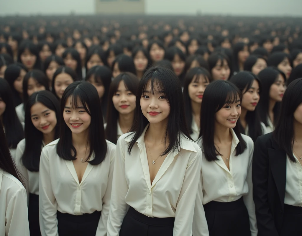 (Perfect Clone girls Raw Photography Art), (16K, Highest quality, Ultra-high resolution, Unrealistic, Unparalleled scale, A world of cloned girls multiplying, Ultra-realistic), (Japanese, woman, 26-year-old), (((((Small face, (((((Thick black hair, Semi-long hair)))))))))), ((Very beautiful detailed girls, Accurate body structure, Very detailed body, (((((Big Breasts, J-Cup))))), (((White shirt, I can see the cleavage, Black Mini Skirt))), ((Dark Eyes, Mature face, Cute Smile, A gentle gaze)), (((((Happy laughter))))), (((((Very detailed, 1girl-1,000,000cloning))))), (((100girls), (6+girls), multiple girls))), (((((A very detailed and precise description of the doppelganger, Perfectly the same girl, The exact same smile, Perfect same hair, Perfect same clothes, Exactly the same height, Perfect same J-cup))))), (((((clone girls only))))), ((10,000clone girls)), ((1,000,000clone girls)), ((1,000,000,000clone girls)), ((Filling the Earth 1,000,000,000,000,000,000,000,000,000,000,000,000,000人のclone girls=myself, Super dense, Focus on the middle of the group, 無数のmyselfに取り囲まれて幸せ, 無数のmyself同士と溺愛したい, 回りのmyselfも無数のmyselfと溺愛したい, Holding hands, hug, hug, kiss, Touching breasts)), ((1,000,000,000,000,000,000clone girls)), ((1,000,000,000,000,000,000,000,000,000clone girls)), ((The sight of the ultimate super-crowded, 異常なSuper dense, Countless clone girls packed together tightly)), (Bright and soft light, (((((Very detailed and clear hyper-perspective drawing)))))), (((Subject depth extremely shallow)))