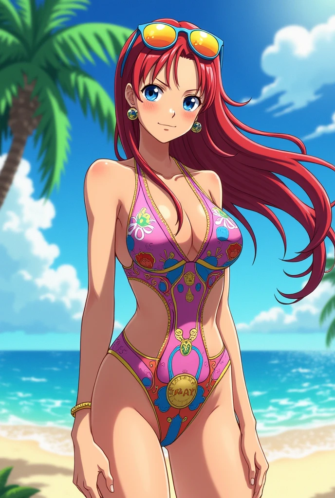 anime。One Piece Characters。Yamato。Ridiculous Swimsuit。 are visible