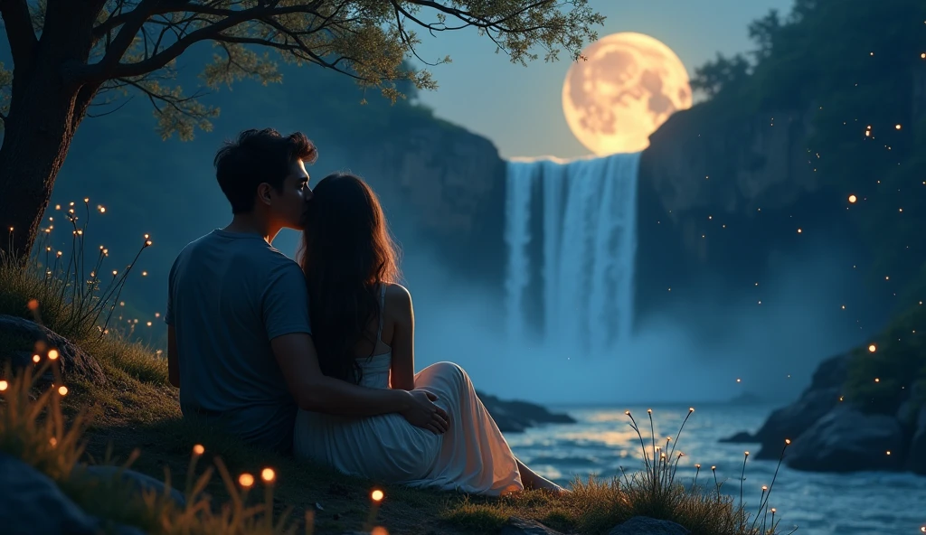 young man,Feeling thankful for the love, Thank you to my girlfriend for giving me this opportunity, Warm atmosphere, HD picture quality., beauty, Full Moon Night, The scent of night blooming jasmine, Fireflies, แฟนสาวนั่งบนตักyoung man, Beloved, By the beautiful waterfall, Make love, They had sexual intercourse.
