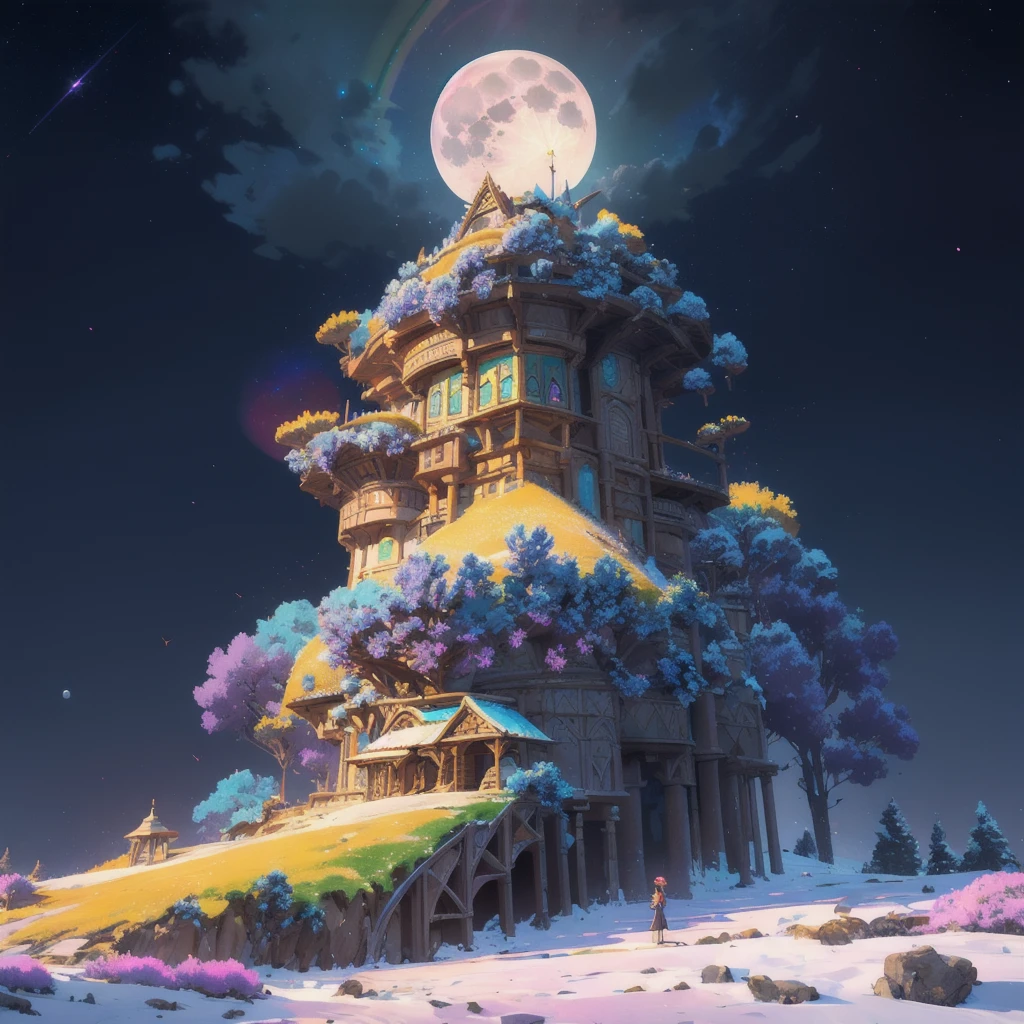High resolution, Vast landscape photography , (A view from below, with the sky above and the wide fields below), Girl standing in the desert looking up, (full moon:1.2), ( shooting star:0.9), (nebula:1.3), Distant Mountain, Treebreak Production Art, (Warm light source:1.2), (fire Fly:1.2), lamp, Lots of red and blue, Intricate details, Volumetric Lighting Break
(masterpiece:1.2), (Highest quality), 4K, Very detailed, (Dynamic configuration:1.4), Very detailed, Colorful details,( Rainbow colors:1.2), (Glowing lights, Atmospheric lighting), dream-like, Magic, (alone:1.2)