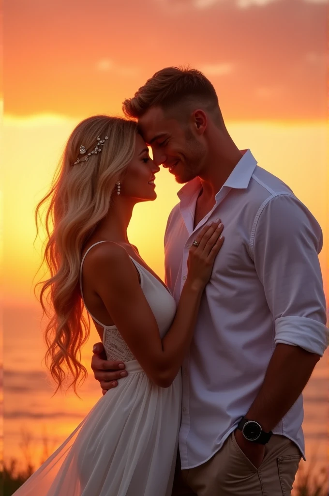 Yehli and Ben-El are spouses,
Heli had blonde hair, a perfect face and a white dress.
And Ben-El had cubes in his stomach from the many sports he does, his shirt was white and he was brushing his teeth,
And all this in the beautiful, orange-pink sunset.