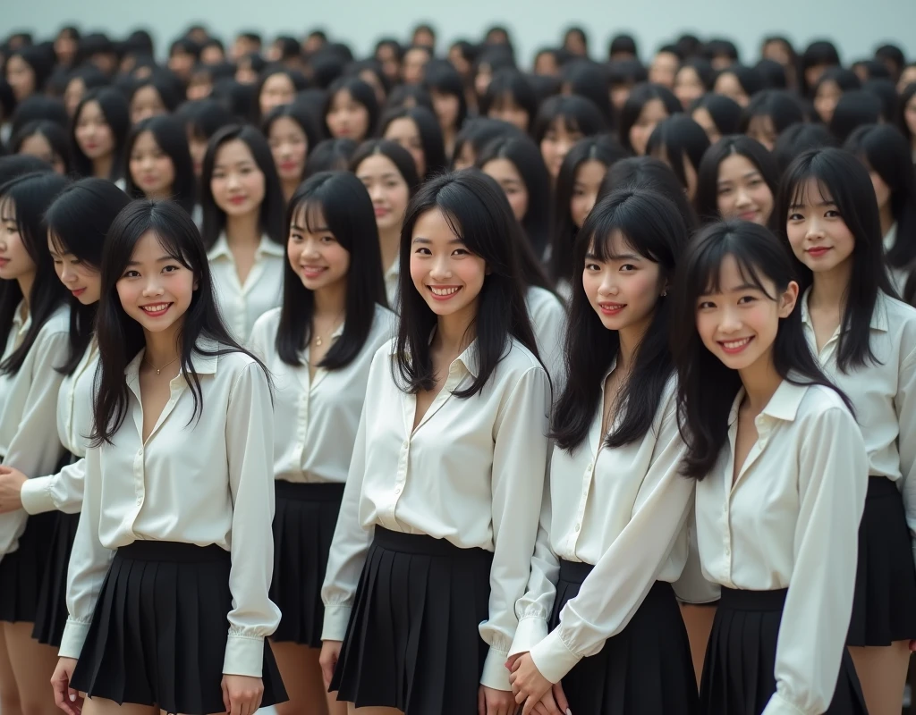 [Japanese Clone girls=Myself], (Perfect Clone girls Raw Photography Art), (16K, Highest quality, Ultra-high resolution, Unrealistic, Unprecedented sight, A world of cloned girls multiplying, Ultra-realistic), (Japanese, woman, 26-year-old), (((((Small face, (((((Thick black hair, Semi-long hair)))))))))), ((Very beautiful detailed girls, Accurate body structure, Very detailed body, (((((Big Tits, J-Cup))))), (((White shirt, I can see the cleavage, Black Mini Skirt))), ((Dark Eyes, Mature face, Cute Smile, A gentle gaze)), (((((Happy laughter))))), (((((Very detailed, 1girl-1,000,000cloning))))),  (((((A very detailed and precise description of the doppelganger, Perfectly the same girl, The exact same smile, Perfect same hair, Perfect same clothes, Exactly the same height, Perfect same J-cup))))), (((((clone girls only))))),  ((Filling the Earth 1,000,000,000,000,000,000,000,000,000,000,000,000,000人のclone girls, Super dense, Focus on the middle of the group, I&#39;m happy to be surrounded by countless versions of myself, I want to drown in love with countless versions of myself., I want to be drowned in love with countless versions of myself around me., Holding hands, hug, hug, kiss, Touching breasts)),  ((The sight of the ultimate super-crowded, 異常なSuper dense, Countless clone girls packed together tightly)), ((Bright and soft light)), ((((((((Very detailed and clear hyper-perspective drawing)))))))), (((Subject depth zero)))