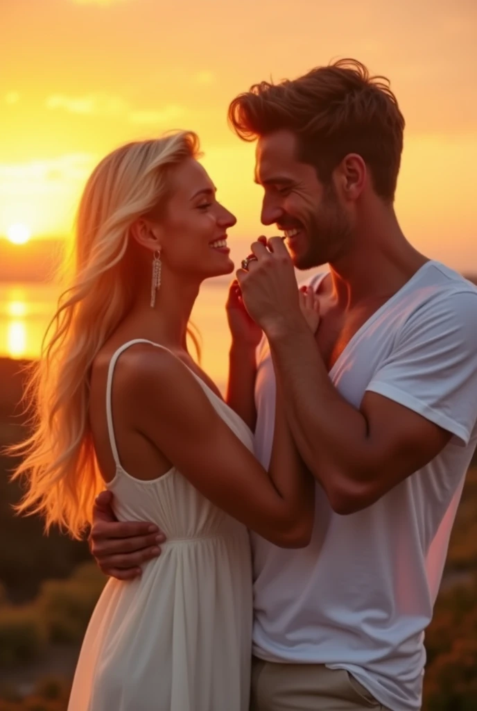 Yehli and Ben-El are spouses,
Heli had blonde hair, a perfect face and a white dress.
And Ben-El had cubes in his stomach from the many sports he does, his shirt was white and he was brushing his teeth,
And all this in the beautiful, orange-pink sunset.