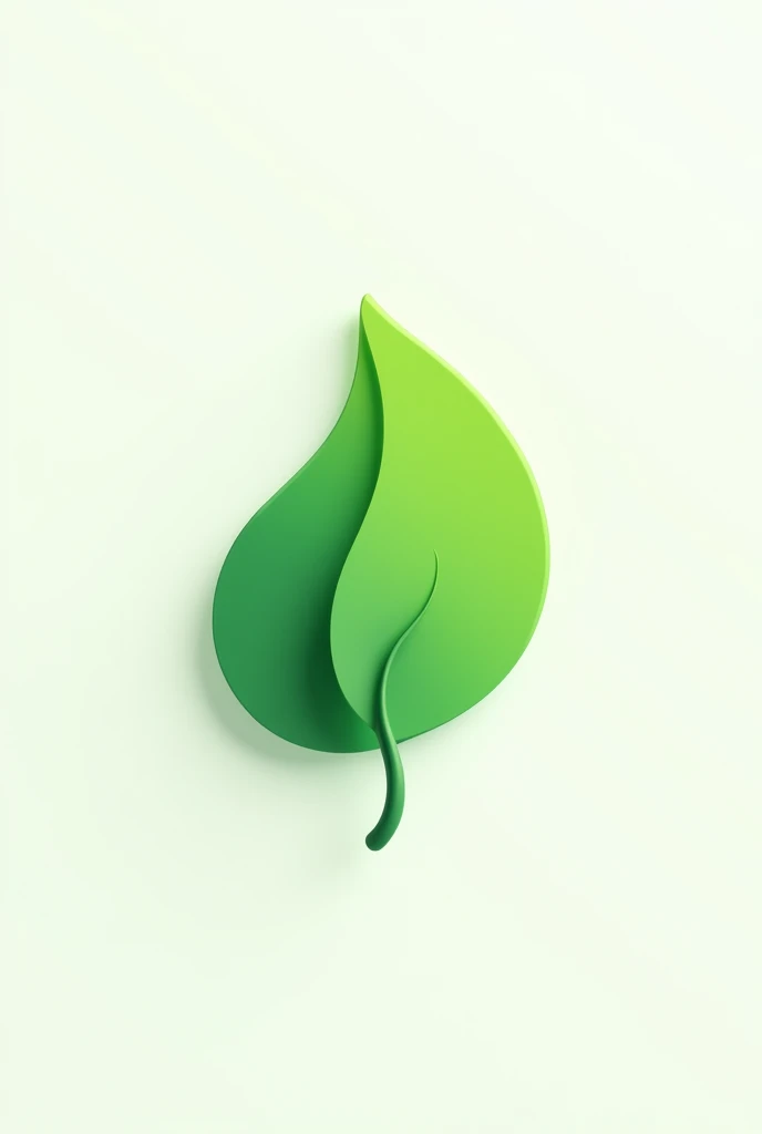 Logo 3d minimalistic grean leaf