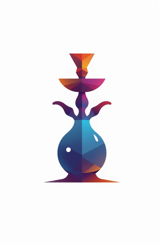 Vector logo, Simple forms, color, hookah, White background