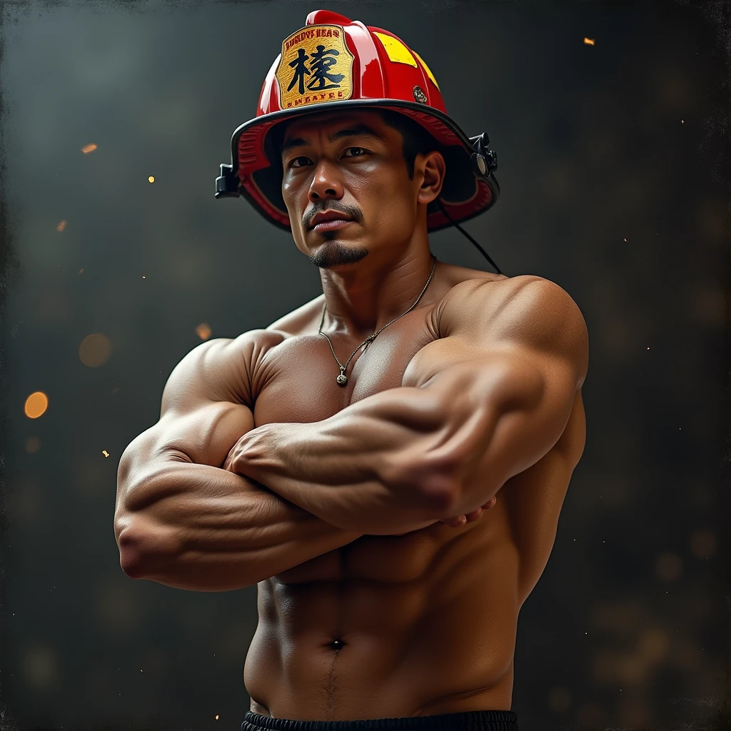 Japanese、４０age、male、Firefighter、bodybuilder