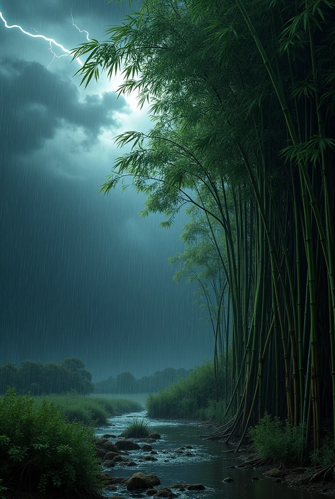 bamboo in a harsh weather