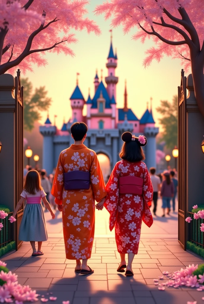 Write a story about a couple who came to Disney, they are Japanese.