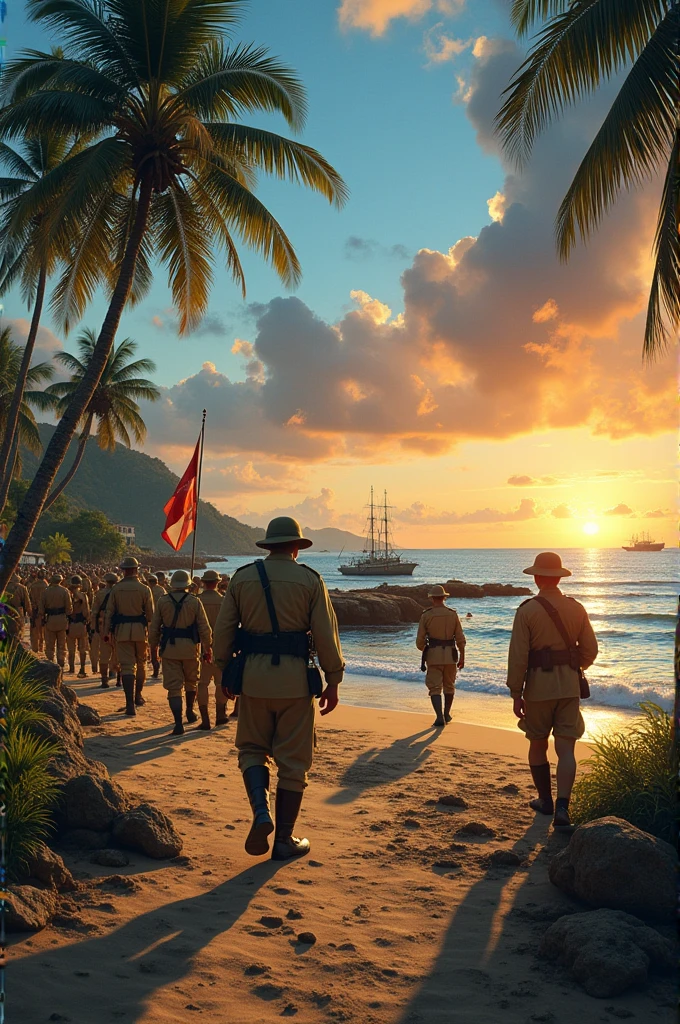 "Then came the First World War. In 1914, Australian forces landed on Rabaul's shores, their mission clear: seize German New Guinea. The Germans, outnumbered and outgunned, surrendered with little resistance, marking the dawn of Australian administration."