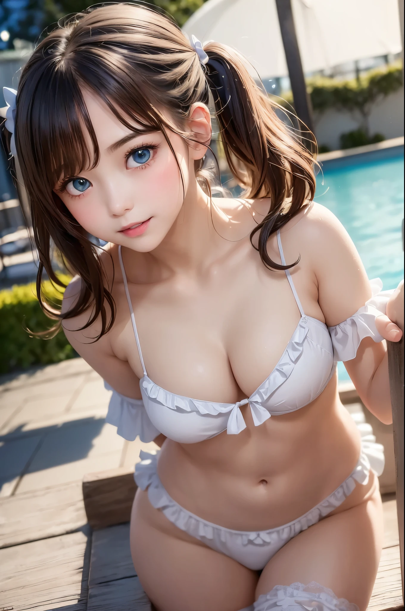 ((Best Quality)), ((masterpiece)), (detailed), Full Body Shot 1 .8,(Very small breasts) , In a Japanese-style room, perfect face, cute girl 、short hair、  shiny black hair  、   slim Japanese idol  ,Full body sweaty 1 .4,  Open your mouth, Embarrassed face  ,The whole body is visible、  On the mat,White open-collar shirt,Wet clothes,very small cute panties, Full Body Shot,front view ,girl walking up on all fours,smile,Sweat running down her cleavage,Bend your elbows,A body bound by a thick rope,