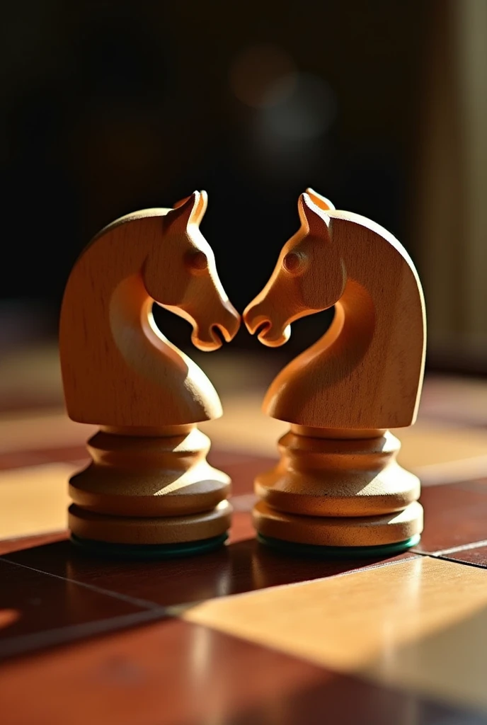 Two chess pawn ♟️ piece bending over one another
