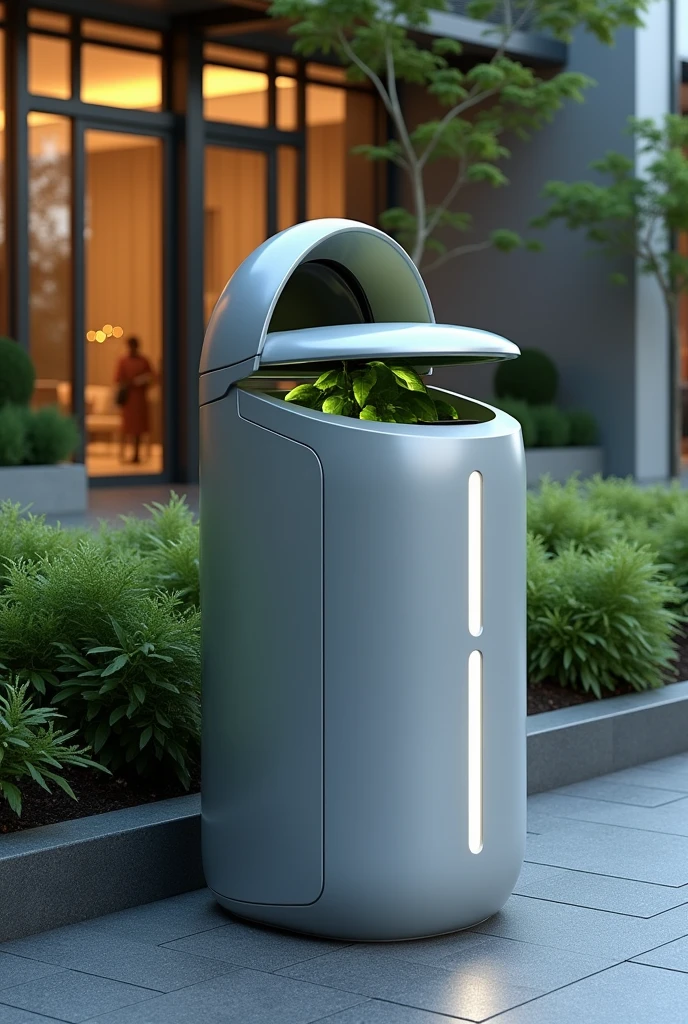 create a garbage bin that automatically separate biodegradable and non biodegradable with automatic lid and alcohol sprayer