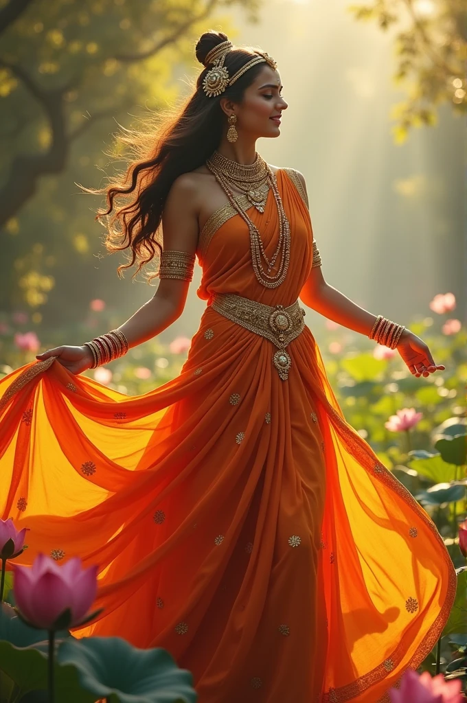 "Create a captivating AI-generated video about Goddess Radha. The video should highlight her significance in Hinduism, focusing on her role as the divine consort and beloved of Krishna. Illustrate her embodiment of divine love and devotion, and include imagery that represents her beauty, grace, and the deep spiritual connection she shares with Krishna. Incorporate elements of Hindu mythology and the themes of love and devotion to provide a comprehensive overview of her role and importance in the Vaishnavism tradition.