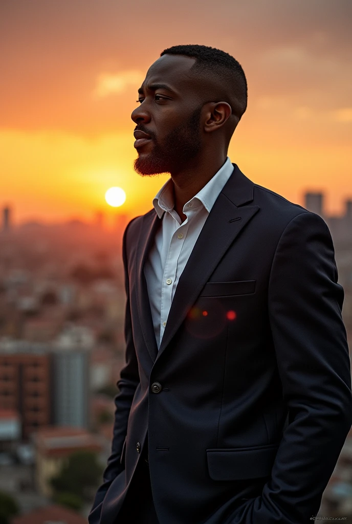 Image d’homme Africains ayant réussi qui se souviens de lui même étant pauvre