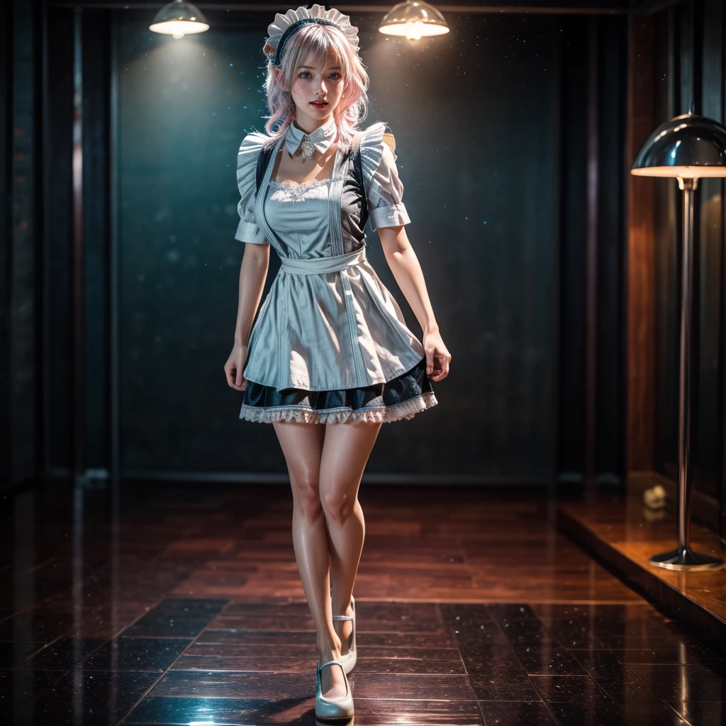 (Full Body of Extremely Detailed((Cute Maid Group in a row:1.37))), KAWAII perfect face, Reflective Eyes, Detailed(Delicate Clothing textures), Correct graceful legs, Dynamic Joyful Expressions LifeLike Rendering, Specular Reflection, TopQuality 8K Ultra-detailed masterpiece (ProfessionalPhoto:1.37), (Acutance:0.8), (Luminism:1.28), Renaissance art style, Colorful Light particles, ((Full body from side)), {MicroMini Skirt|Kissing|Undressing|Thigh Gap|Cute Peach AssFocus|NakedApron with SideBoob}, Radiant Fine Skin with Transparency, (Exposed:0.4), {Pink Hair|LightBlue Hair|Platinum Blonde|Pure White Hair|Liquid Hair}, Perfect Lighting