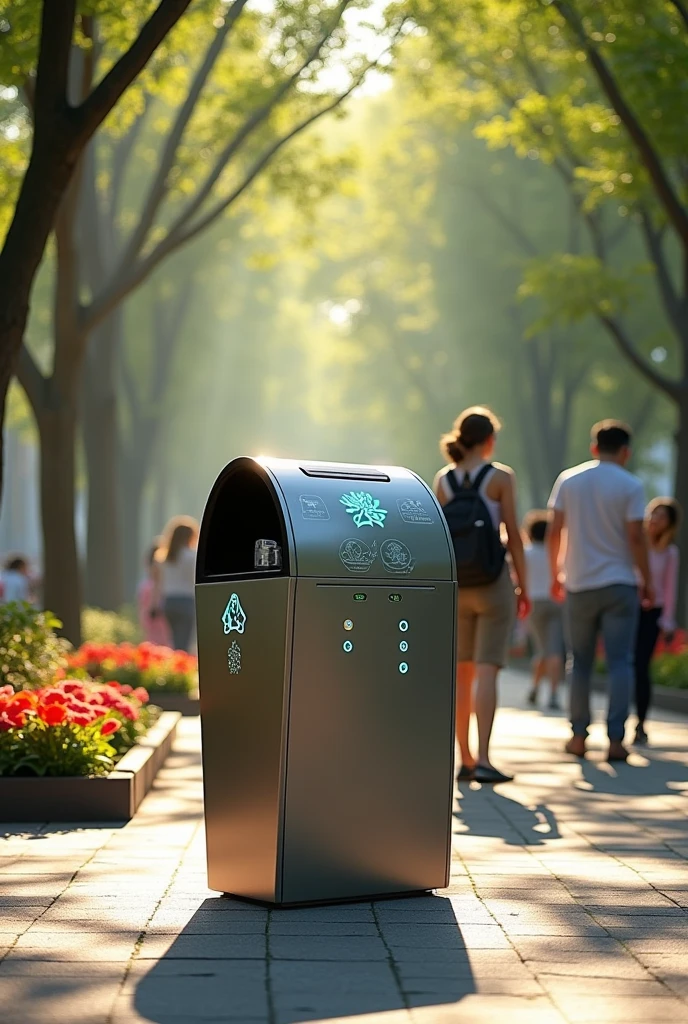 create a garbage bin that automatically separate biodegradable and non biodegradable with automatic lid and alcohol sprayer