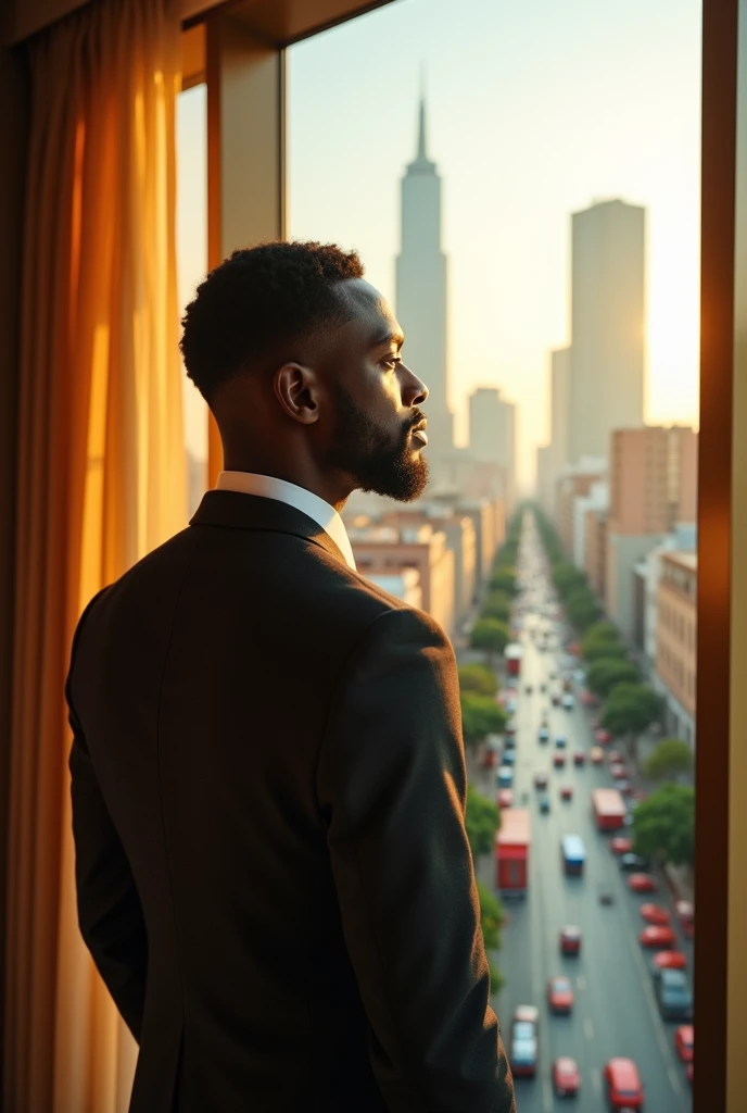 Image d’homme Africains ayant réussi qui se souviens de lui même étant pauvre
