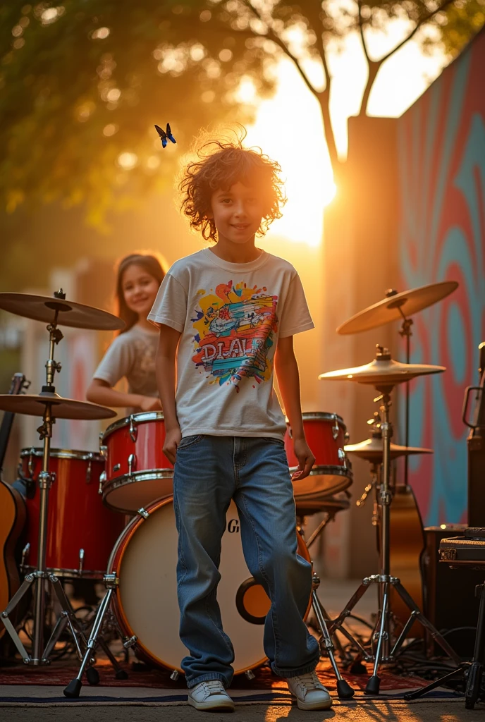 An awesome boy making music 