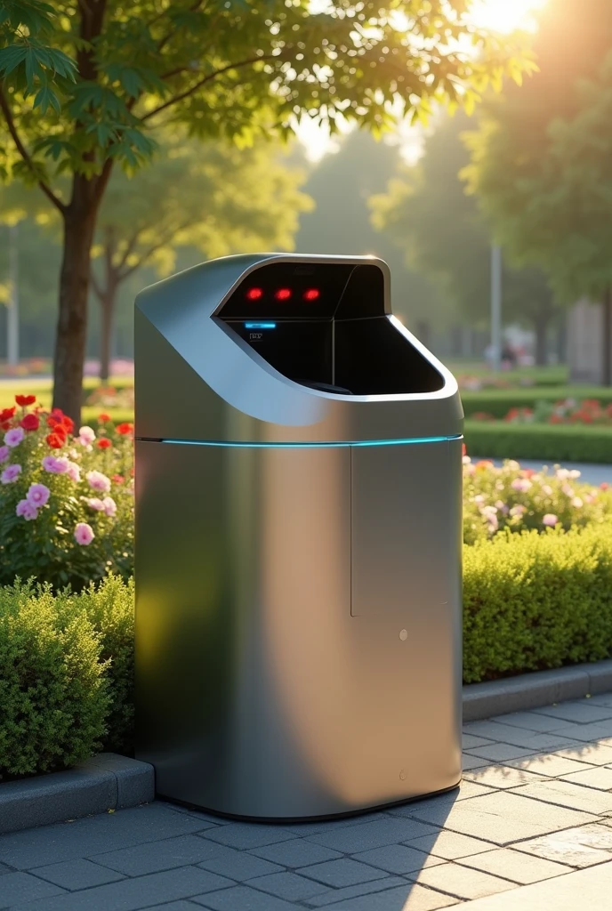 create a garbage bin that automatically separate biodegradable and non biodegradable with automatic lid and alcohol sprayer