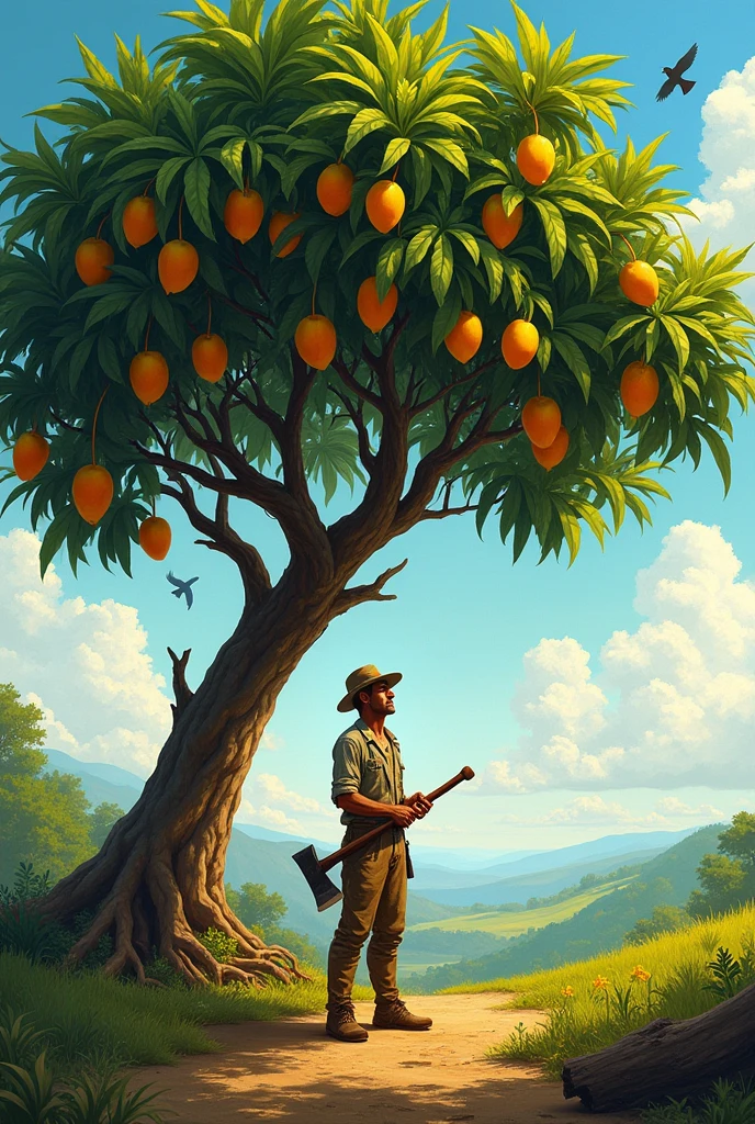Tree cut man no cut mango tree