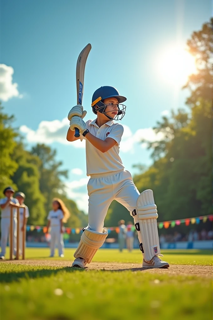 A person playing cricket 