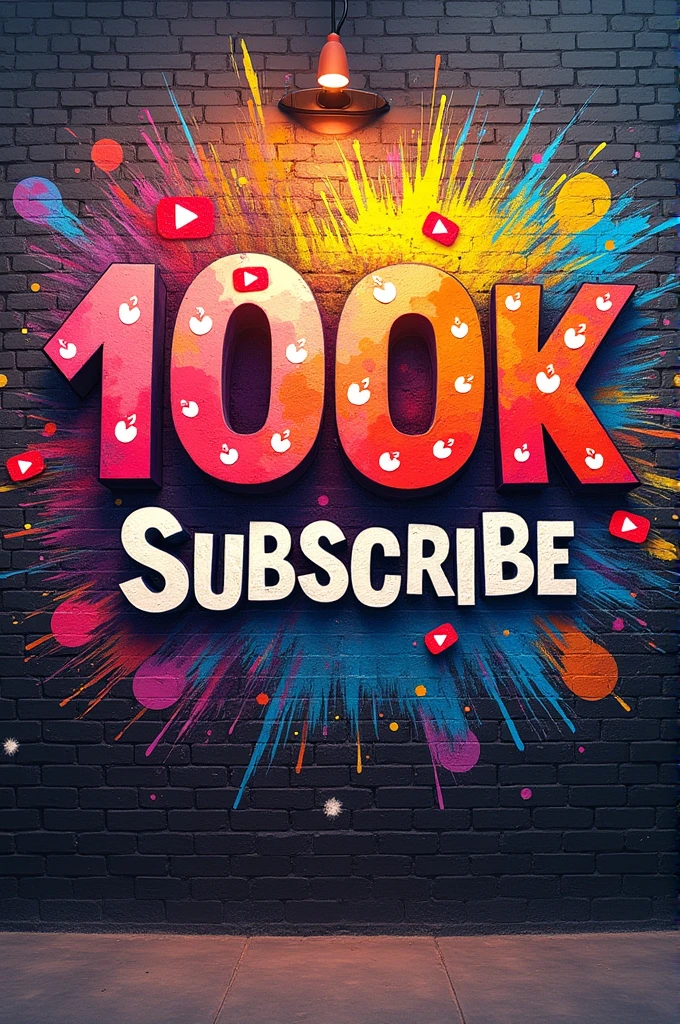 Wall to art 100k subscribe please and YouTube logo