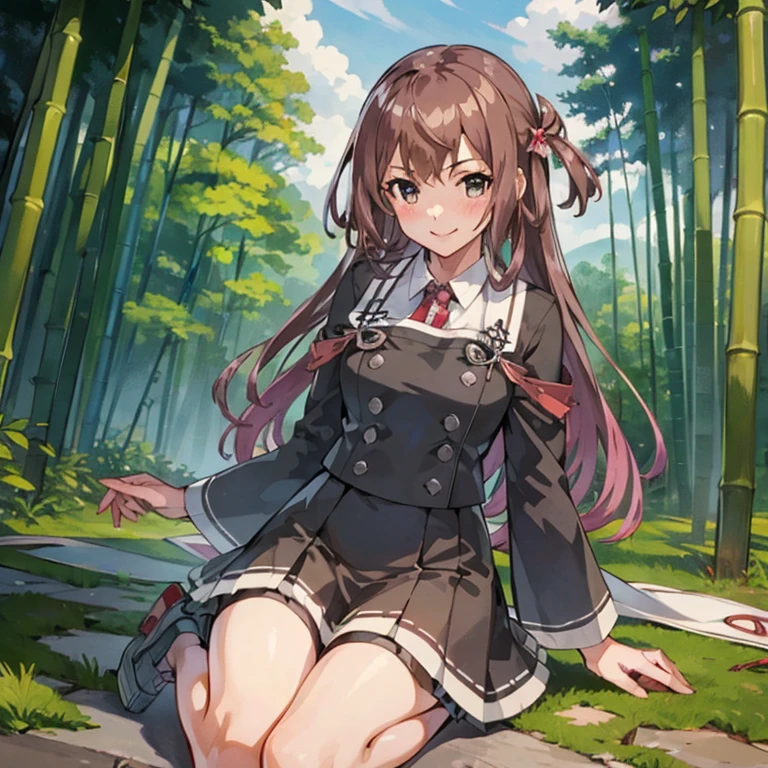 AsagumoLeyteKC
,(masterpiece:1.4),(best quality:1.4), (premium:1.4), (great illustration:1.4), (ultra-detailed:1.4),(art CG, 8K),1girl solo, KonishiCSA,full body,
,Bamboo Forest,blush,smile,

