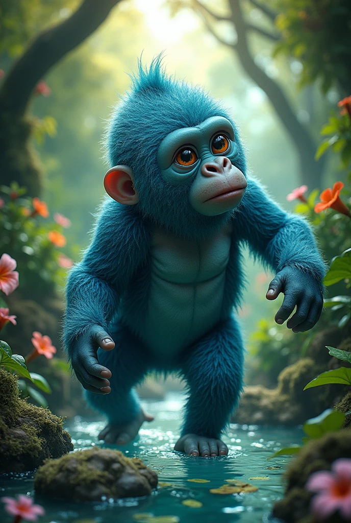 A child born from a codfish father and a gorilla mother.