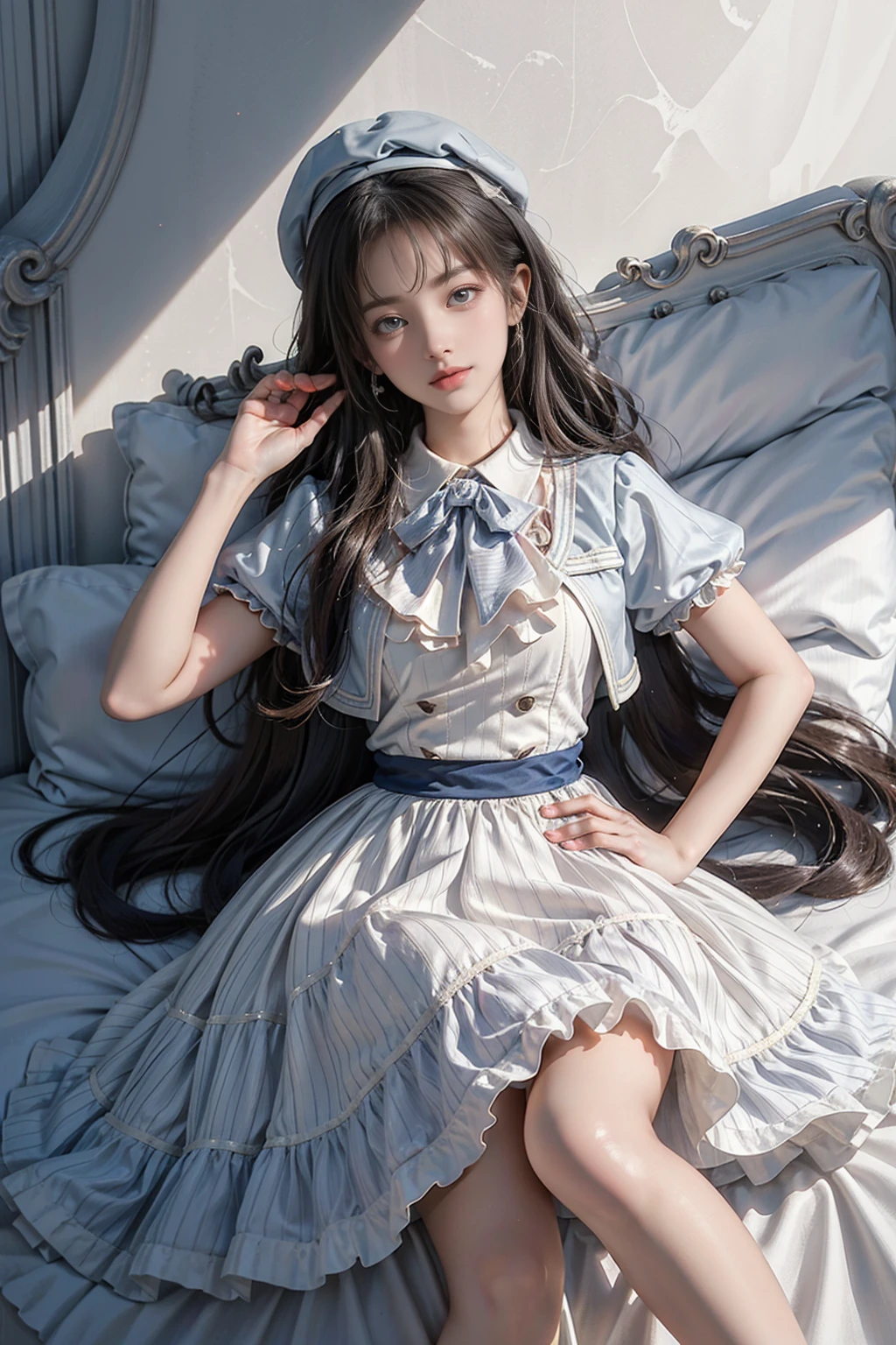 ((Generated in SFW)), (1 female:1.3), Japanese, 40 years old, Mature Woman, the body is slim, (((Top view))), (highest quality:1.4), 32k resolution, (Realistic:1.5), (超Realistic:1.5), High resolution 32k UHD, (masterpiece:1.2)), (Improvement of quality:1.4), (Very beautiful facial details), (highest qualityのリアルな質感の肌:1.4), (Perfect Anatomy:1.2), ((Lie face up on the bed:1.97)), ((Sleeping:1.97)), ((ta Dress:1.57)), ((Background is a hotel room:1.15)), Very detailed, Symmetrical eyes, Natural Makeup, ((A great eye for quality:1.2)), (Beautiful Lips:1.33), (Great nose:1.2), (Center of chest), (Large Breasts:1.55), Black Hair, Long Wavy Hair, Gentle light illuminates the face and body,Studio Cinema Lighting
