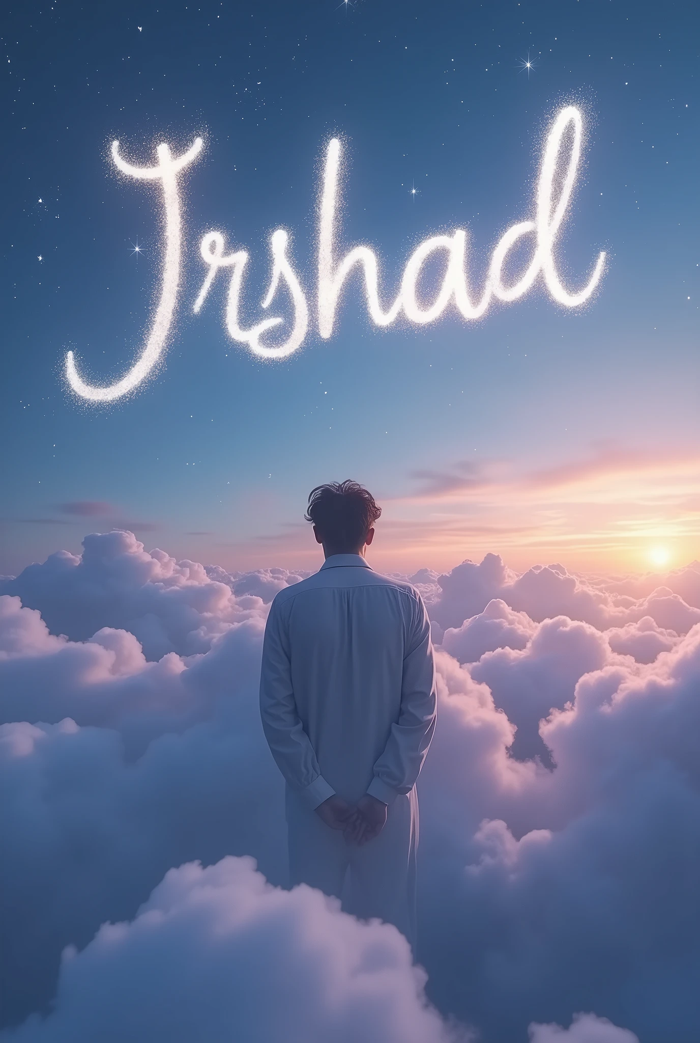 A man sad 🙈 in the sky and in the sky was written irshad