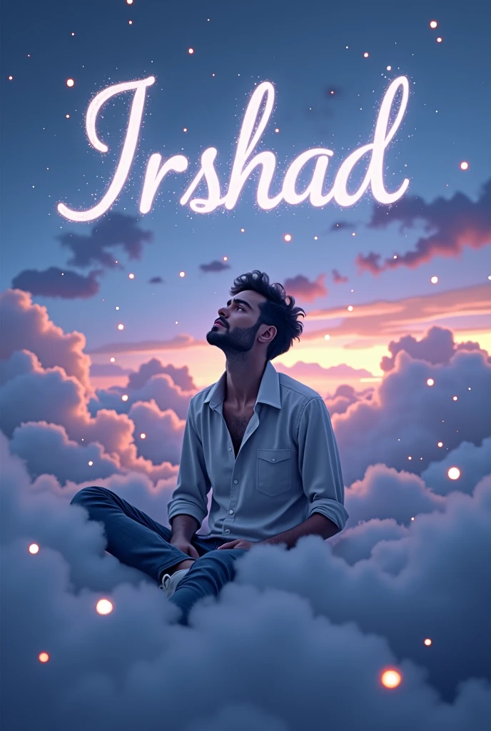 A man sad 🙈 in the sky and in the sky was written irshad