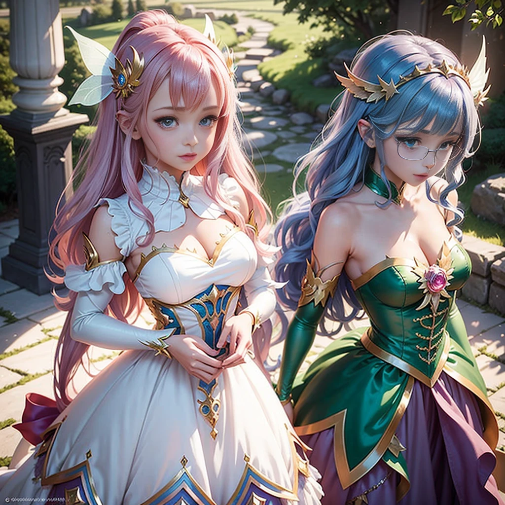 Close-up of a woman wearing a dress with a fairy costume., Star Fairy, Beautiful fantasy anime, Anime fantasy illustration, Fantasy-style anime, Fantasy art style, Anime Princess, Cute anime waifu in a nice dress, Anime fantasy artwork, Magical Girl Portrait, Fairy Core, 2. 5 d cgi Anime fantasy artwork, Beautiful fairy, White Anime Barbie