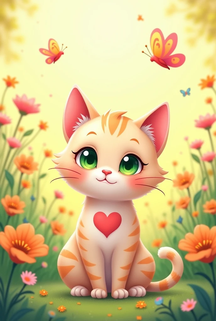 Heart symbol cat