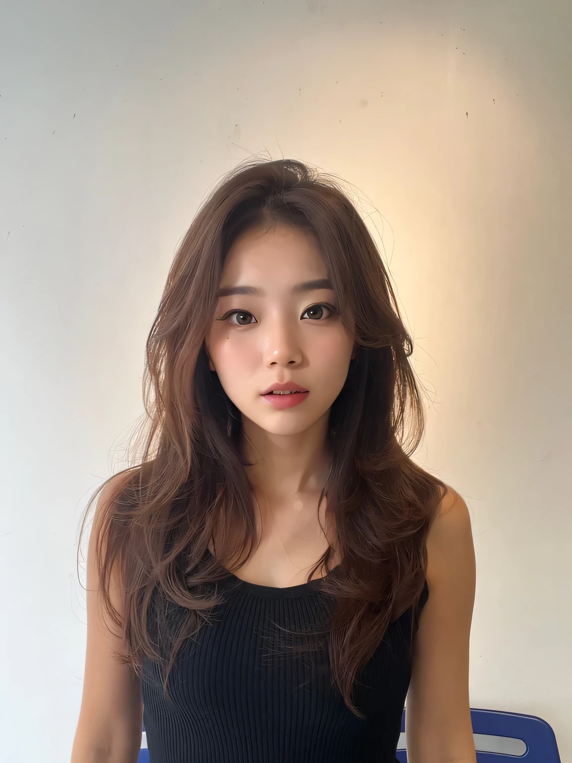(best quality), photo realistic, 8k, Masterpiece, Portrait: 1.3, photo realistic, hyper realistic, Sharp Focus, looking at viewer, light on face, real texture skin, detailed eyes, detailed face,(Keep your hairstyle the same), cinematic lighting, 8k, UHD, retina, masterpiece, accurate, anatomically correct, textured skin, 28 year old Korean woman, (yeiiow formal_shirt:1.4)