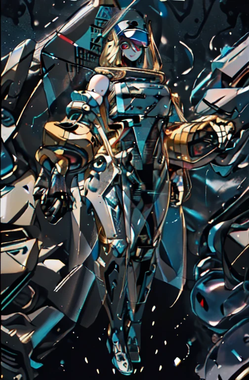 Super detailed, masterpiece, Highest quality, UB1MO,
(alone:1.3), Argentina, (Black Theme:1.5), Android, Machinery Parts,
Full Body Shot,
In-person audience,
A kind smile, A light smile,
One person, blue eyes, long Blonde, French Braid, bangs, Medium chest, Long Hair, Blonde,
Sleeveless dress,