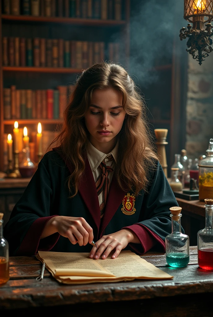 Hermione Granger in potions class